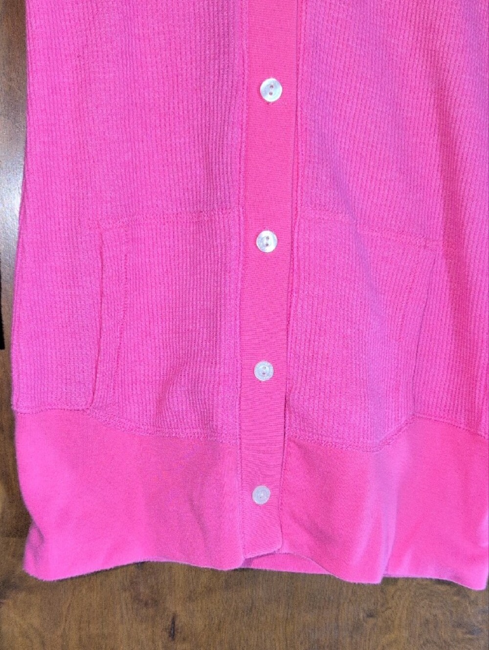 Victoria's Secret PINK Hot Pink Hooded Button-Up Cardigan - Picture 4 of 5